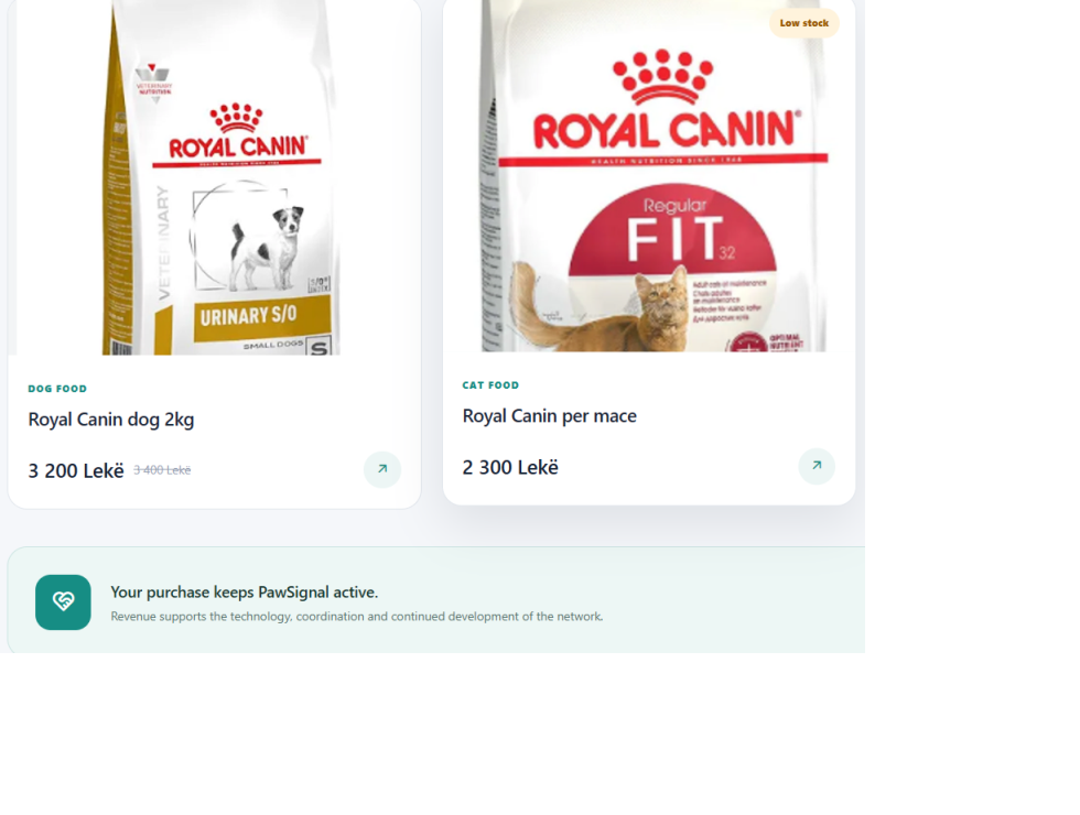 PawSignal Shop product catalog